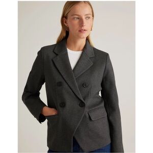 Quince Charcoal Double-Breasted Blazer